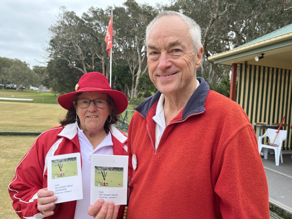 2023 Golf Croquet Division 2 Champion and runner up Sawtell Croquet Club